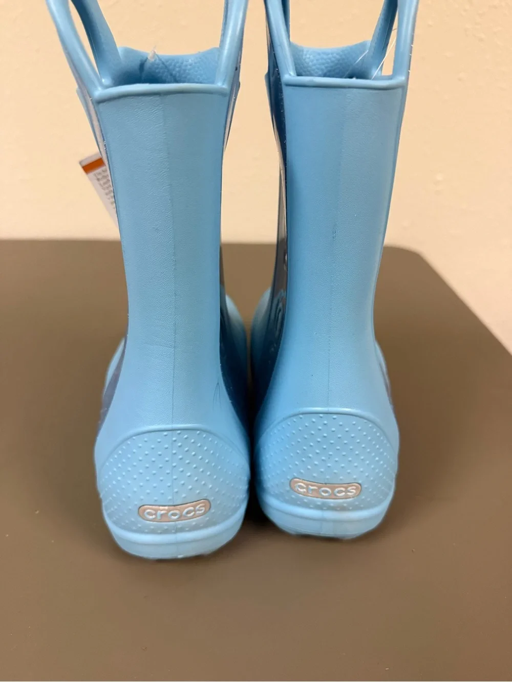 CROCS Light Blue Glitter Handle Kids Rain Boots